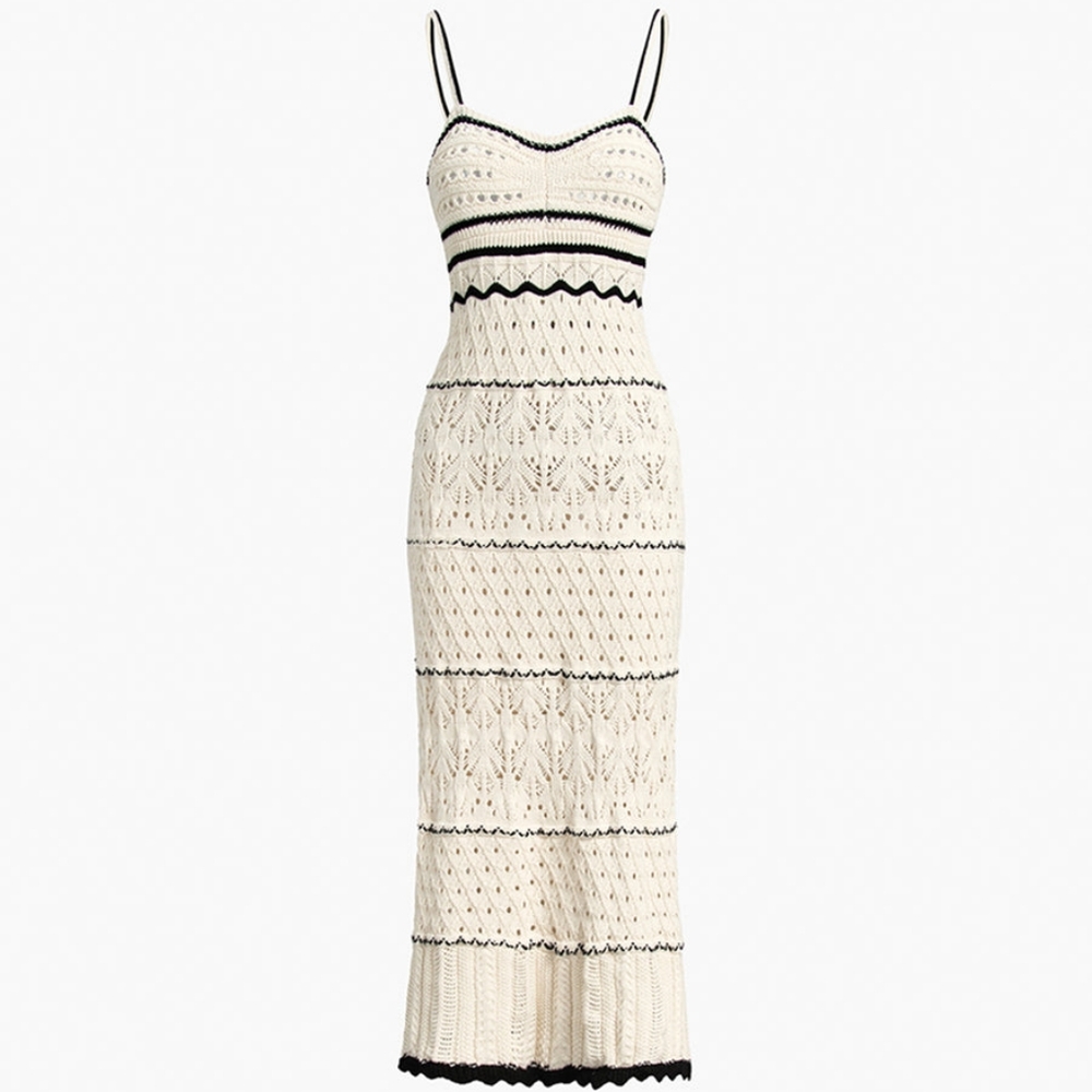 Paros Crochet Eyelet See Through Midi Dress